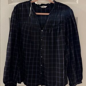 Time & Tru Plaid Blouse